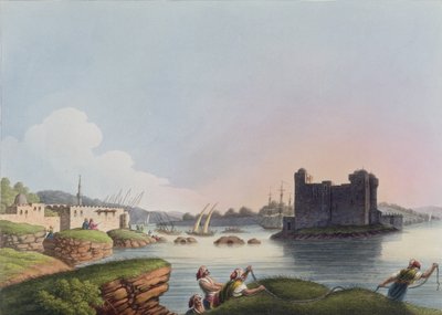 叙利亚拉塔基亚港，来自&39;奥斯曼统治时期的观点&39;，1810年（彩色aquatint） 作者 Luigi Mayer